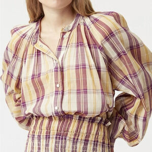 Isabel Marant‎ BLANDINE CHECKED SHIRT Honey Plaid